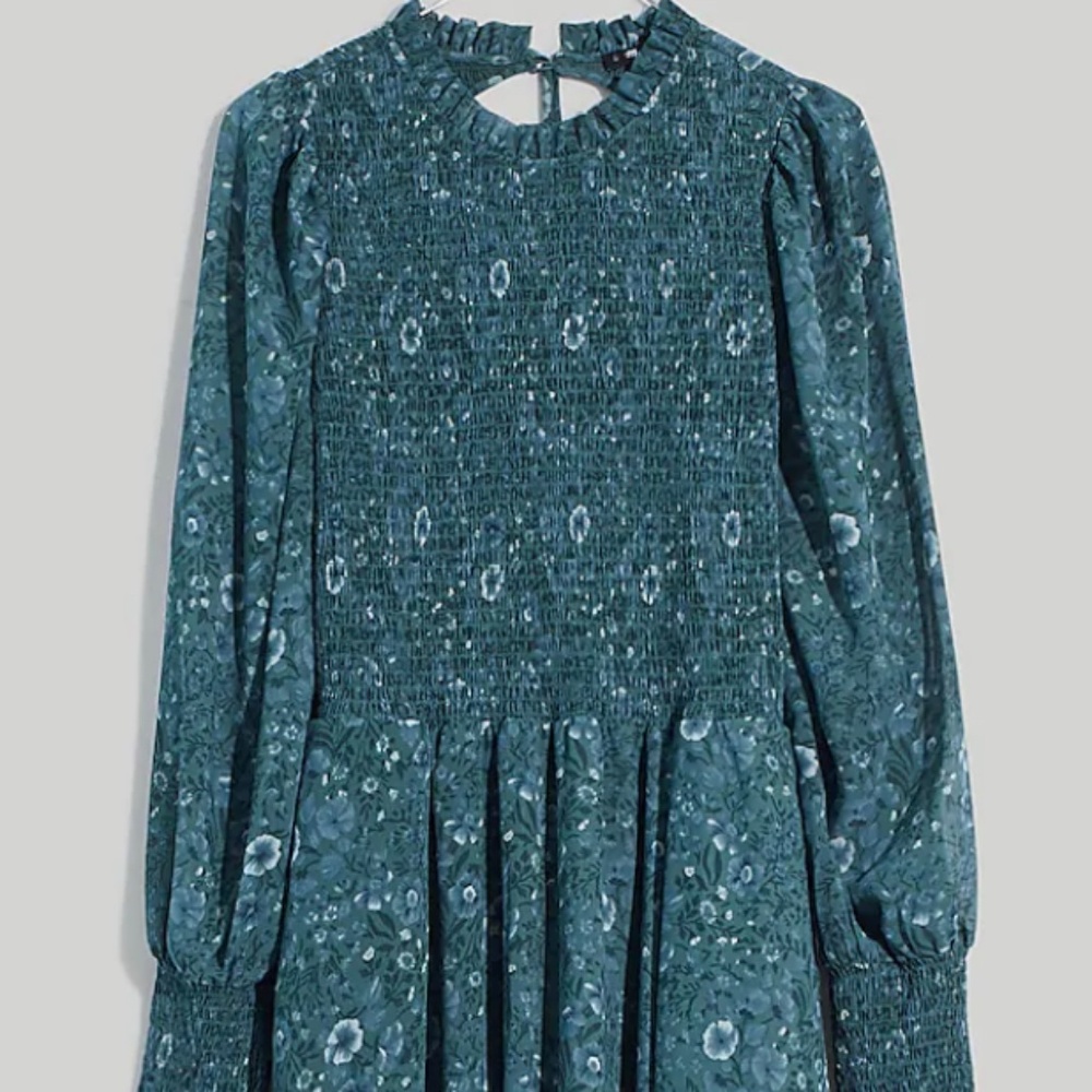Madewell Crinkle Georgette Lucie Tie-Back Midi Dress in Woodland Floral